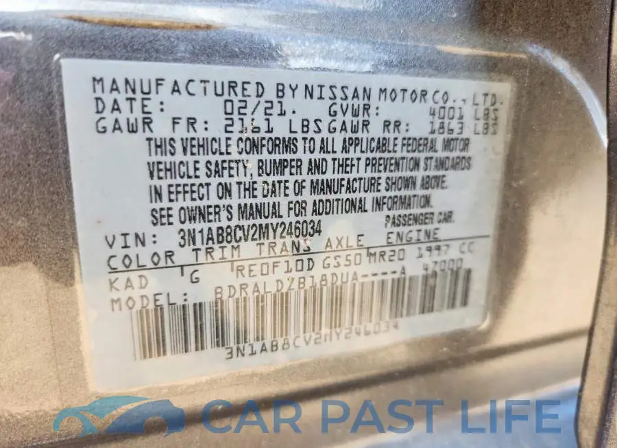 3N1AB8CV2MY246034# 13