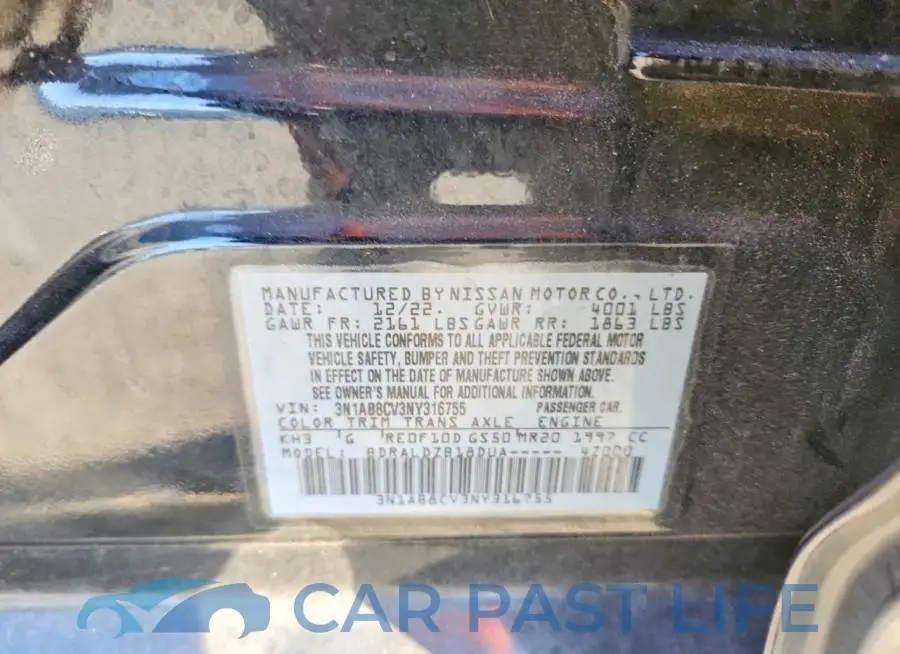 3N1AB8CV3NY316755# 12