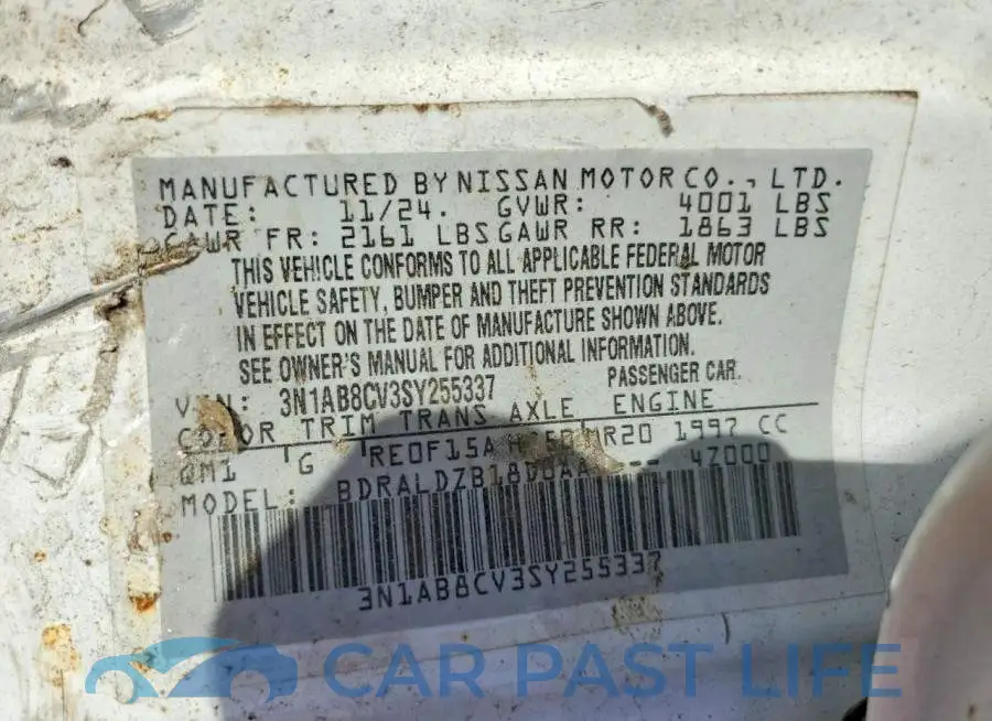3N1AB8CV3SY255337# 12