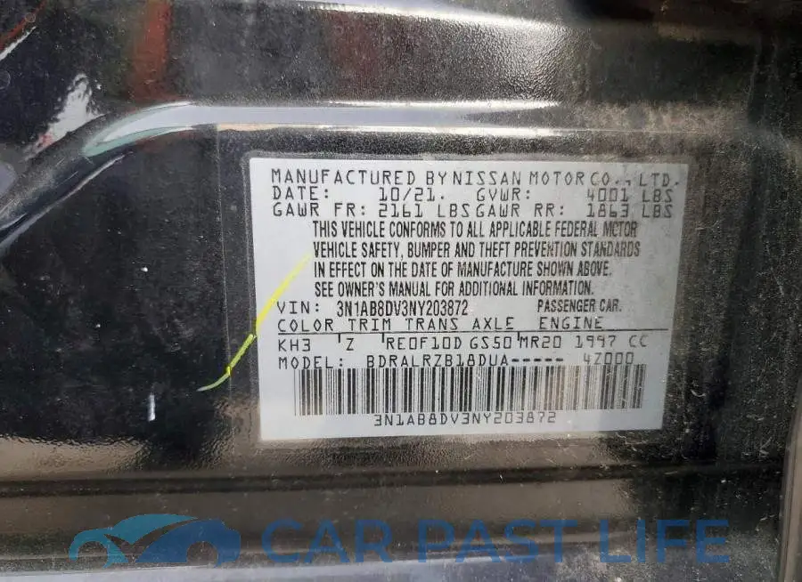 3N1AB8DV3NY203872# 12