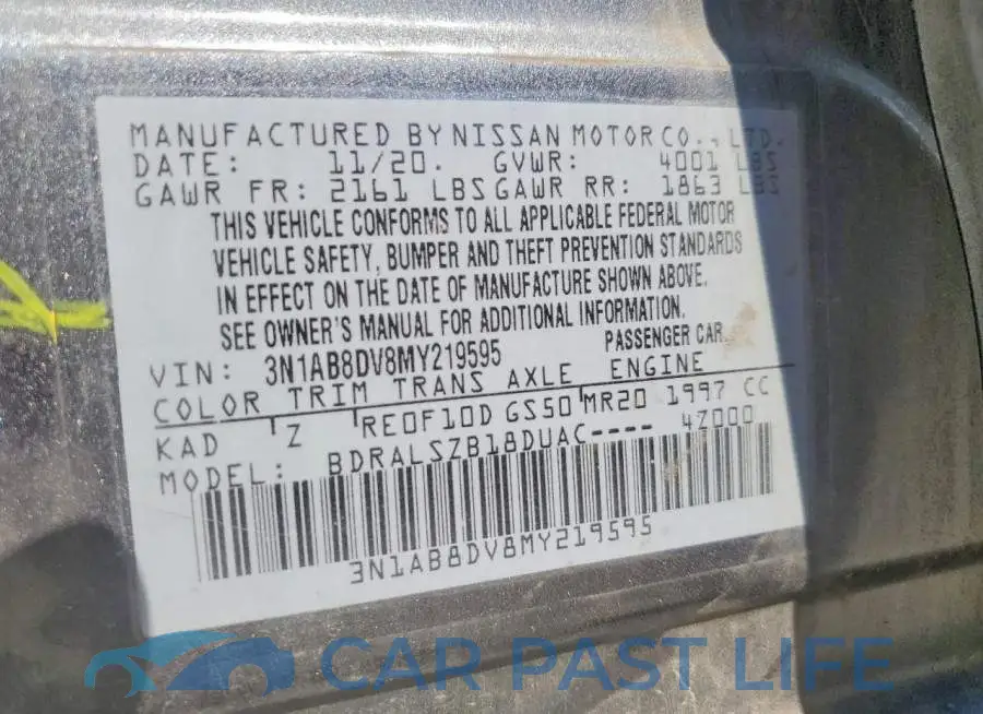3N1AB8DV8MY219595# 12