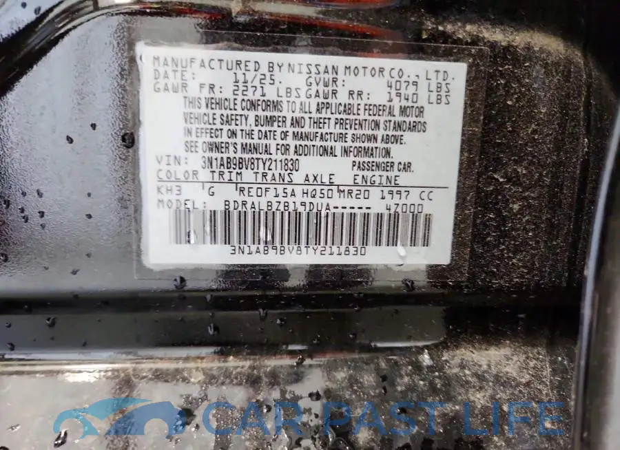 3N1AB9BV8TY211830# 12
