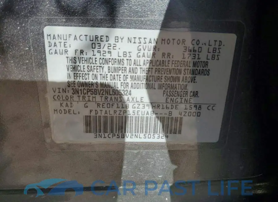 3N1CP5BV2NL505324# 13