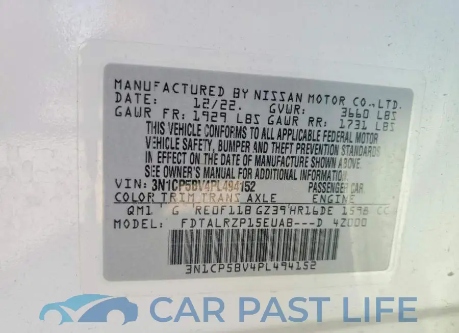 3N1CP5BV4PL494152# 13