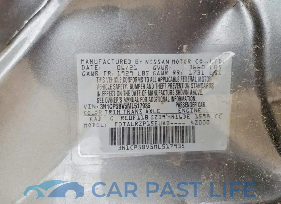 3N1CP5BV5ML517935# 13