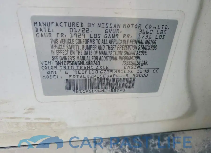 3N1CP5BV6NL488740# 13