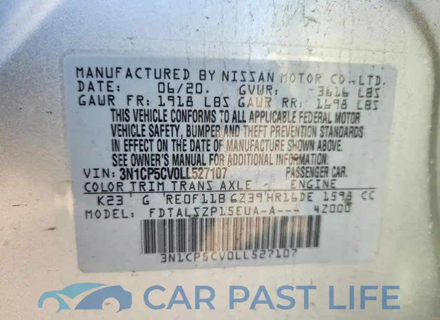 3N1CP5CV0LL527107# 13