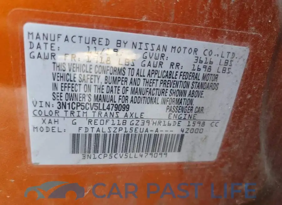 3N1CP5CV5LL479099# 12