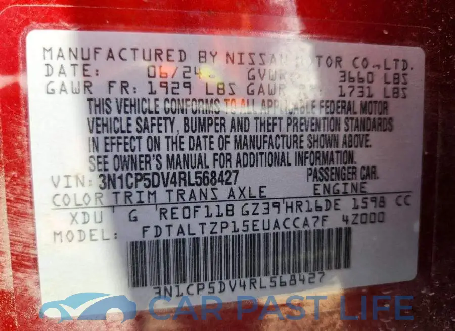3N1CP5DV4RL568427# 12