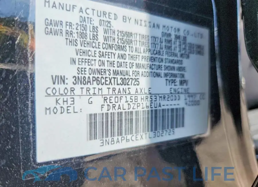 3N8AP6CEXTL302725# 13