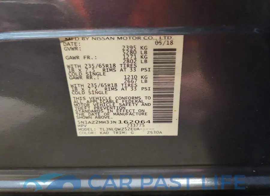 5N1AZ2MH3JN162064# 13