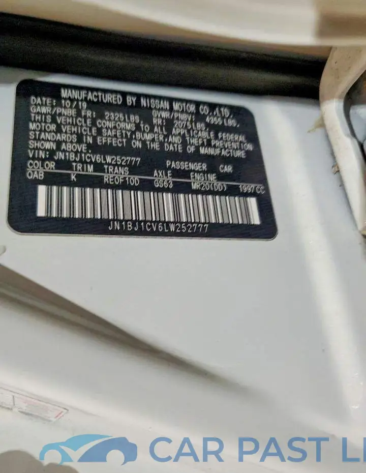 JN1BJ1CV6LW252777# 12
