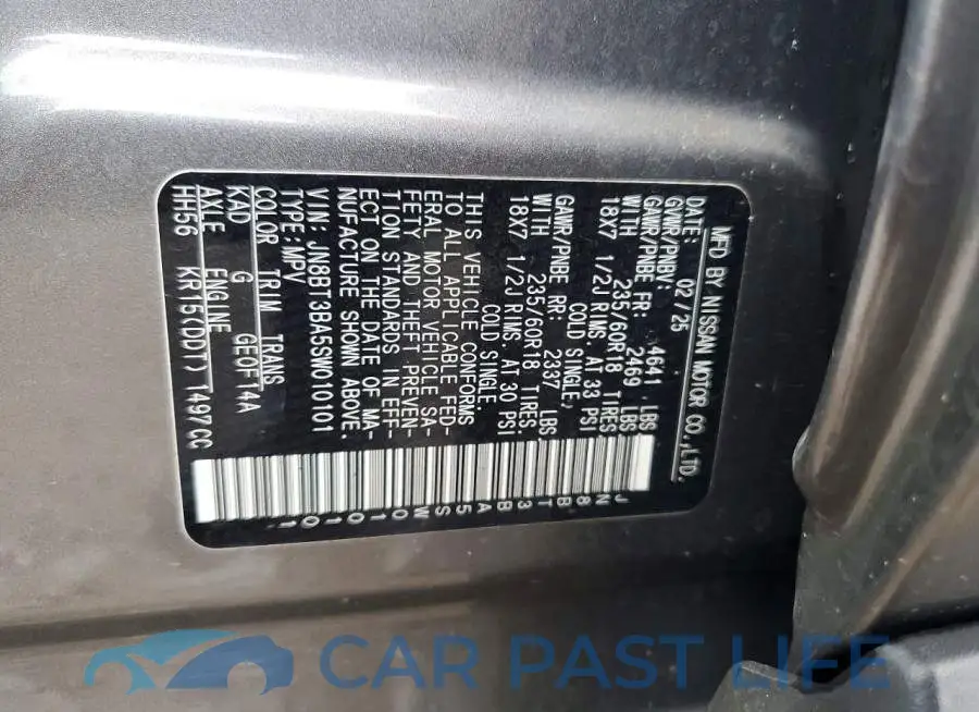 JN8BT3BA5SW010101# 13