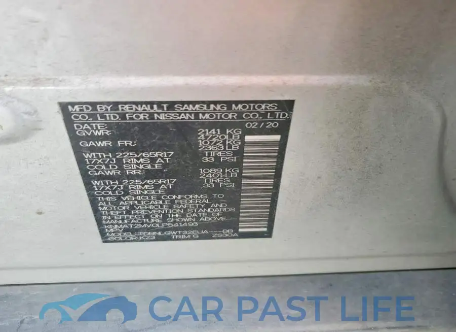 KNMAT2MV0LP541493# 14