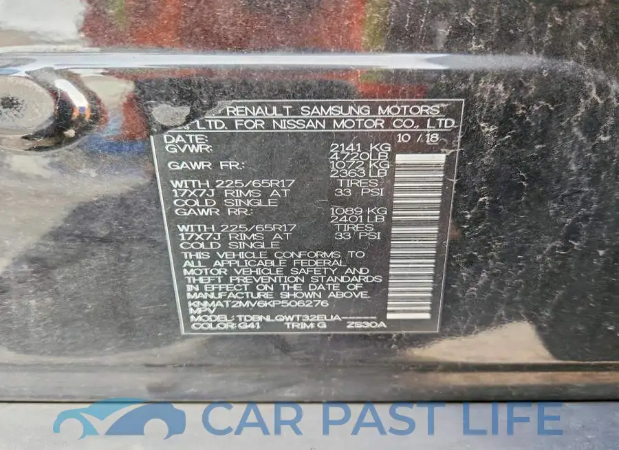KNMAT2MV6KP506276# 12