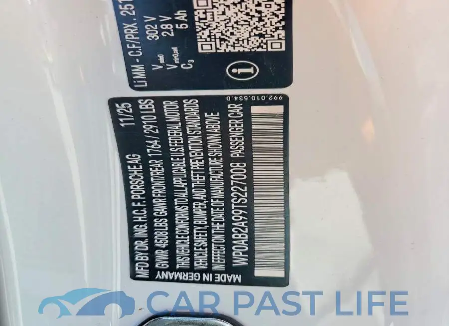 WP0AB2A99TS227008# 13