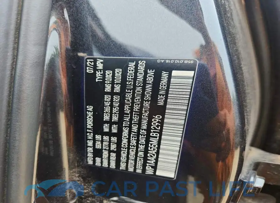 WP1AA2A55MLB12996# 13