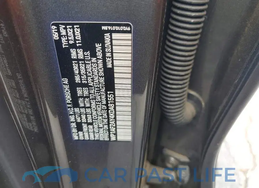 WP1AF2AY4KDA81551# 13