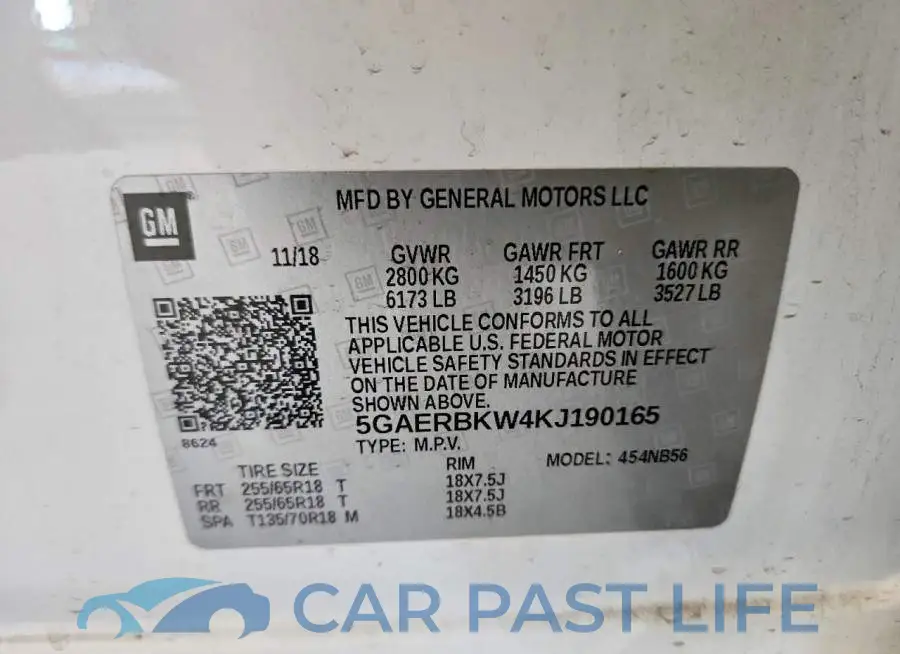 5GAERBKW4KJ190165# 13
