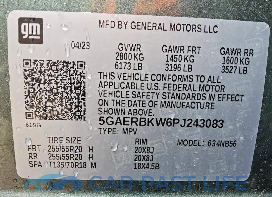 5GAERBKW6PJ243083# 13