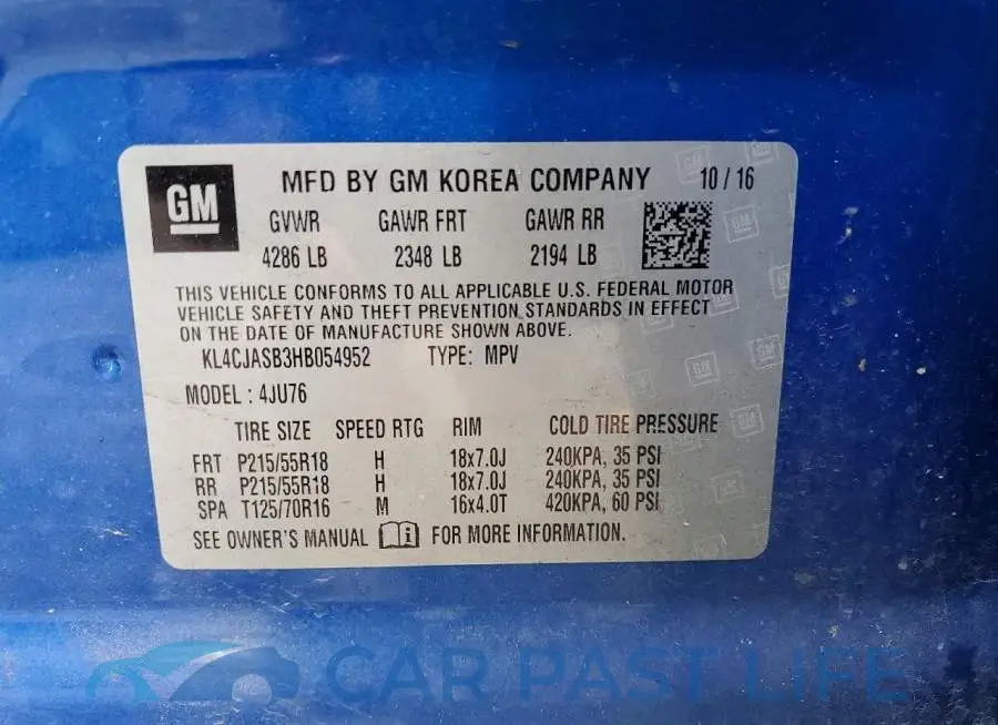 KL4CJASB3HB054952# 13