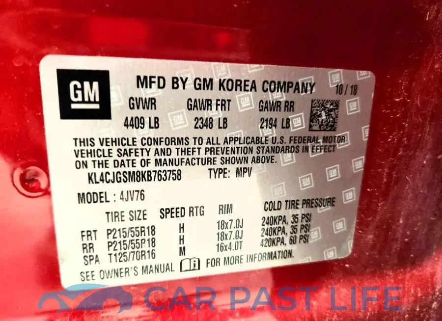 KL4CJGSM8KB763758# 13