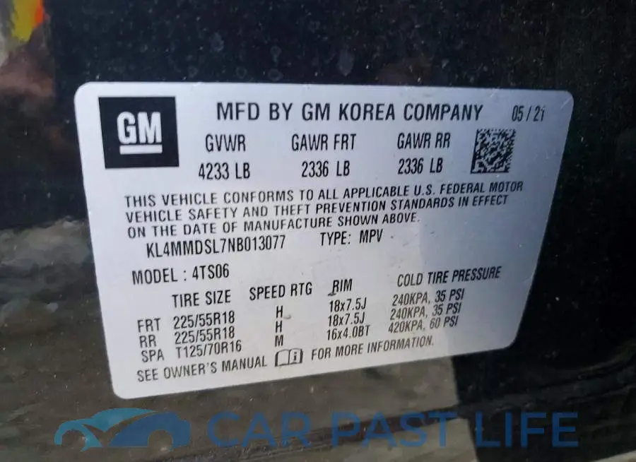 KL4MMDSL7NB013077# 13