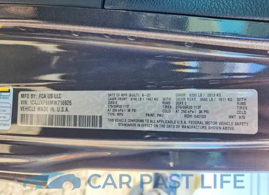 1C4JJXP66MW716926# 12