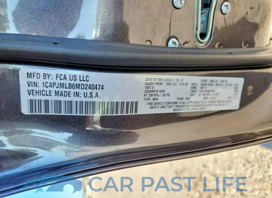 1C4PJMLB6MD240474# 12