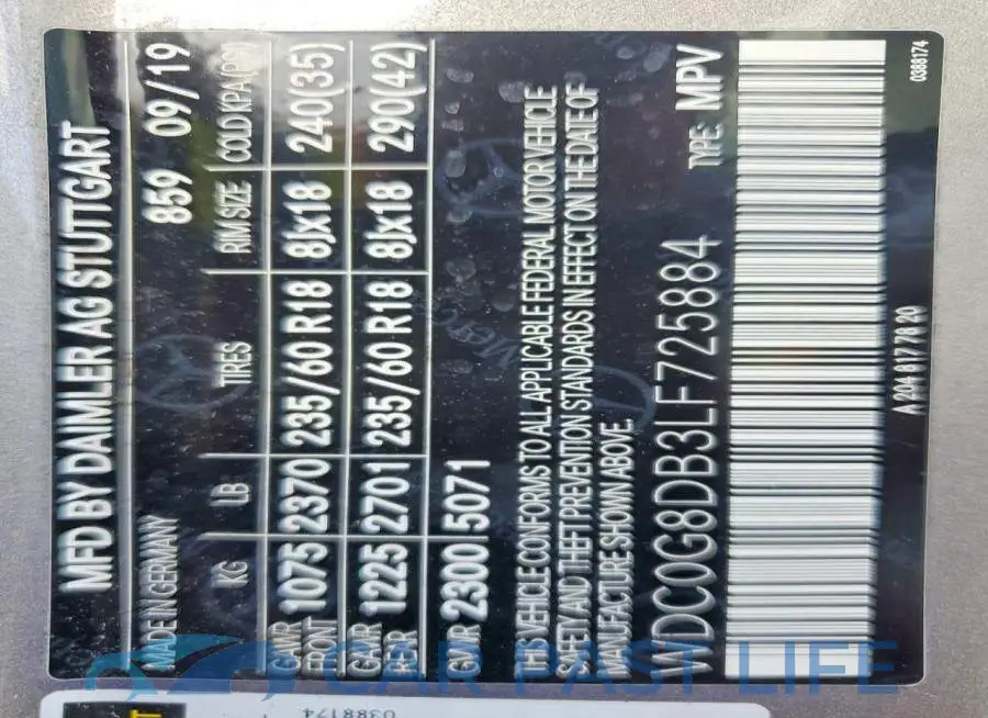 WDC0G8DB3LF725884# 14