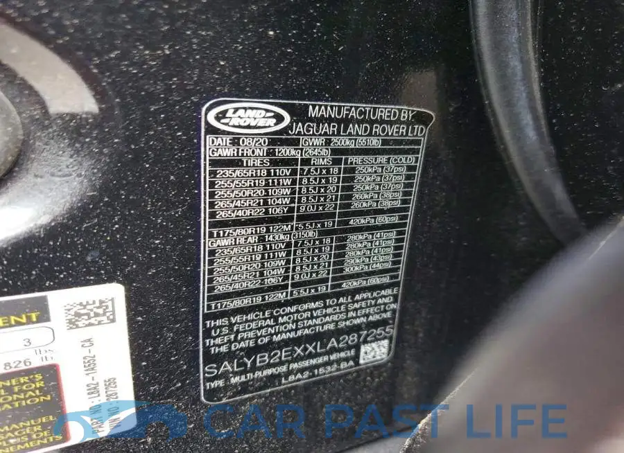 SALYB2EXXLA287255# 13