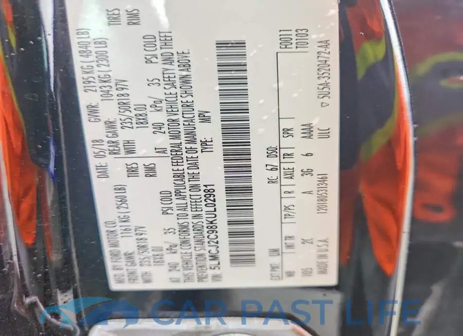 5LMCJ2C98KUL02981# 13