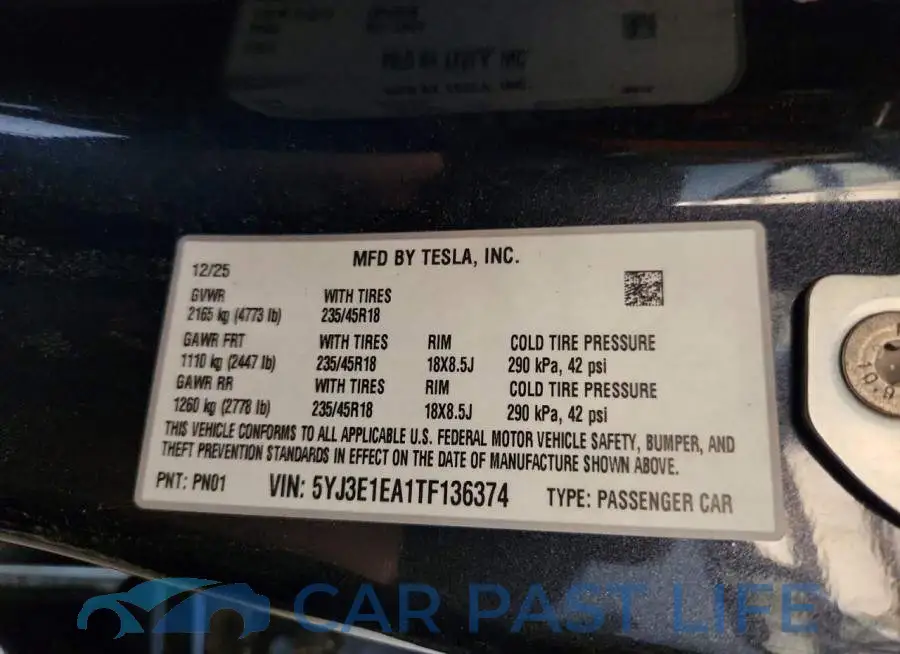 5YJ3E1EA1TF136374# 13