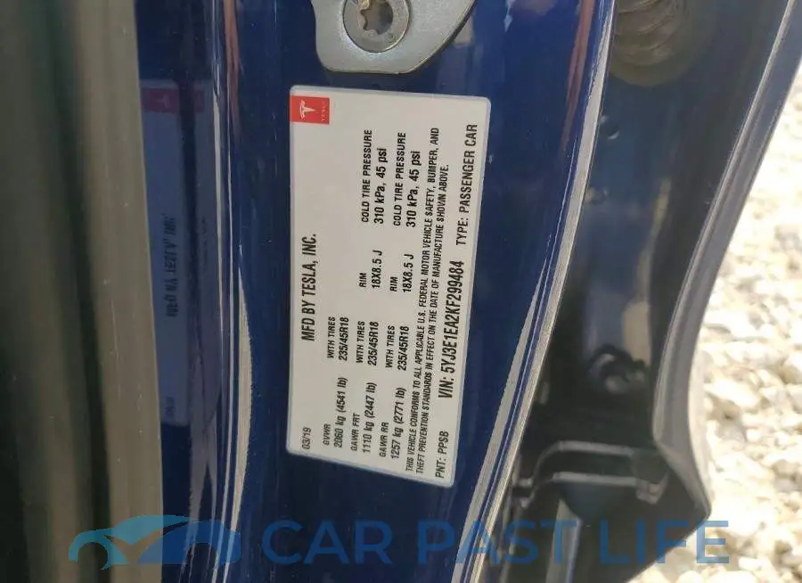 5YJ3E1EA2KF299484# 12