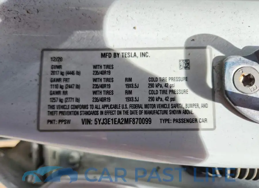 5YJ3E1EA2MF870099# 12