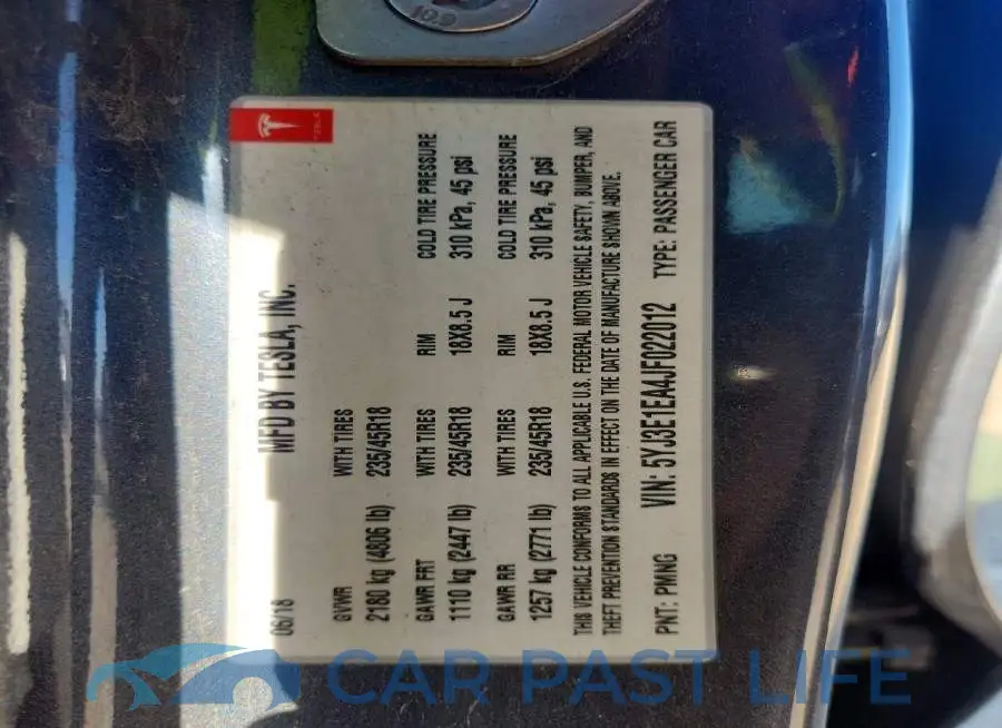 5YJ3E1EA4JF022012# 12