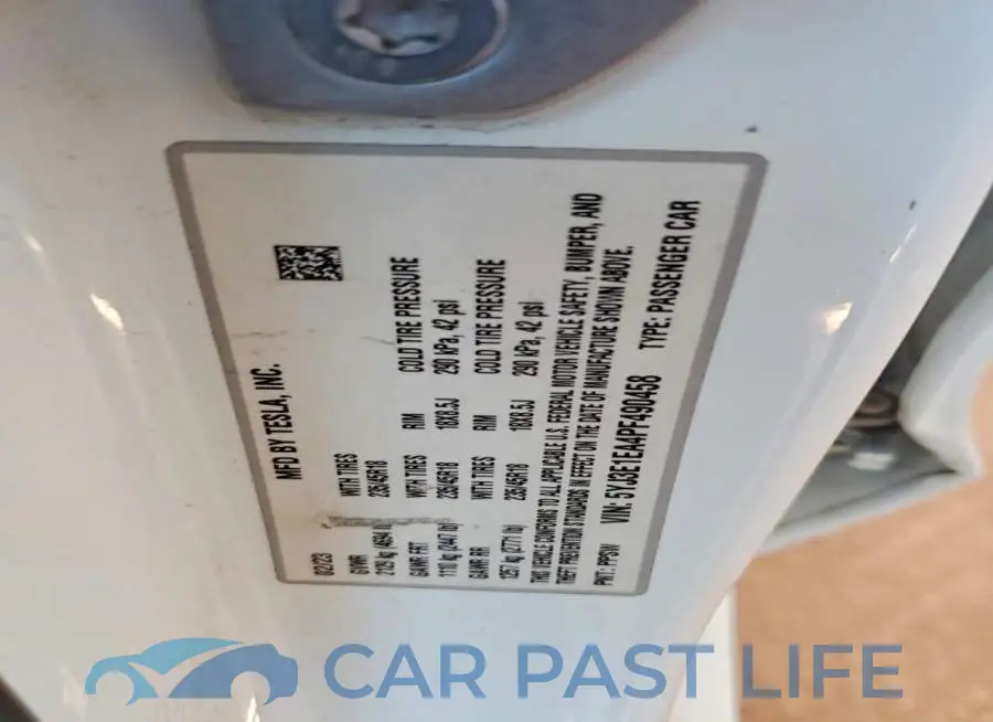 5YJ3E1EA4PF490458# 12