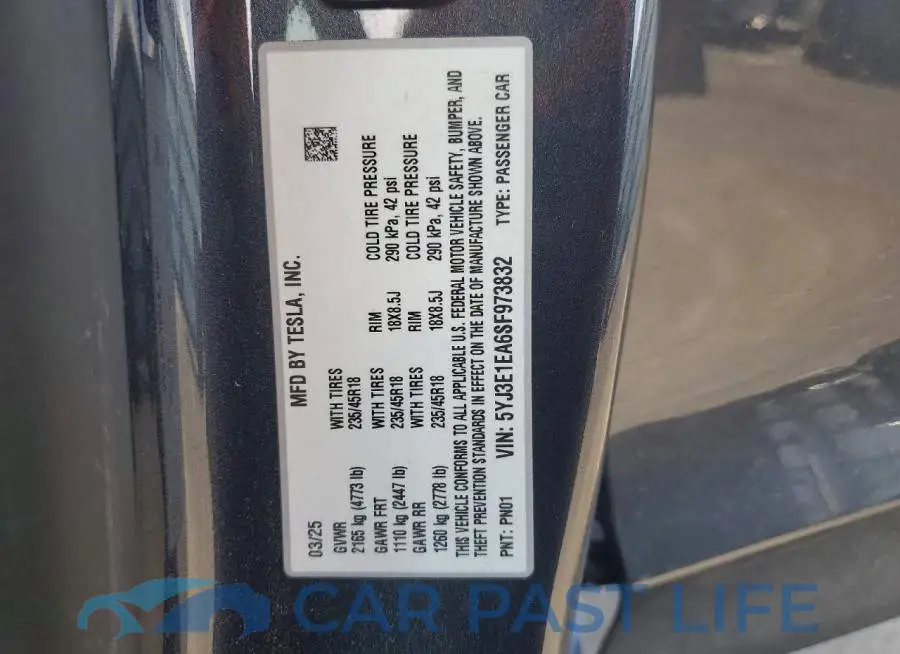 5YJ3E1EA6SF973832# 13