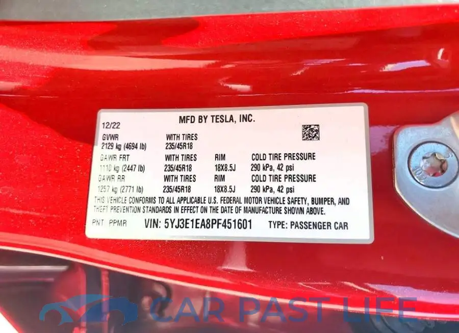 5YJ3E1EA8PF451601# 13