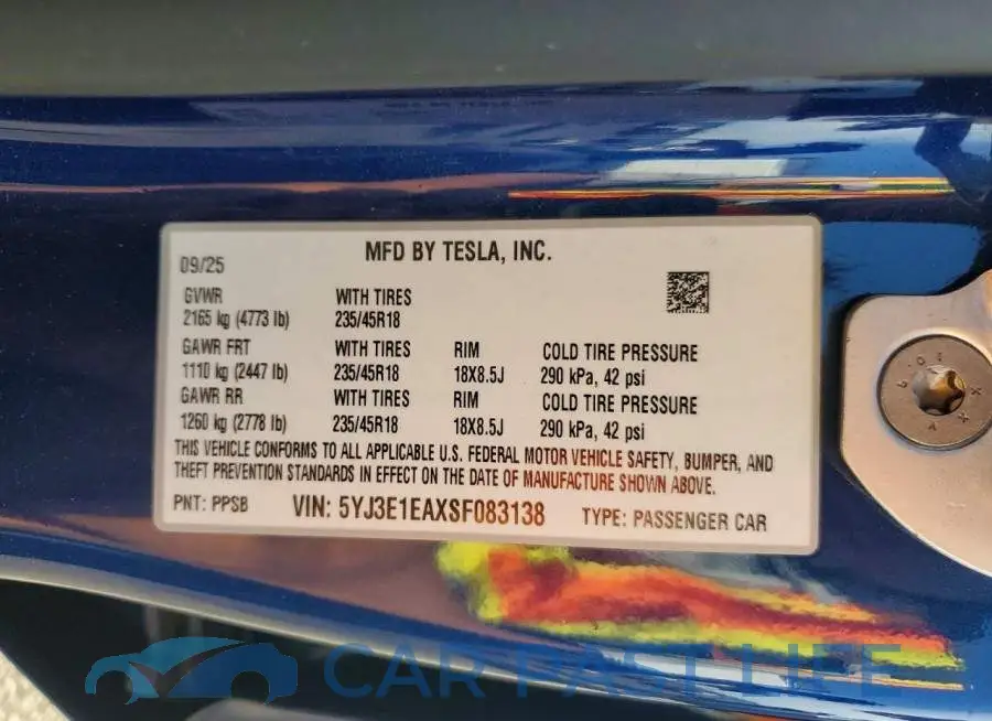 5YJ3E1EAXSF083138# 12