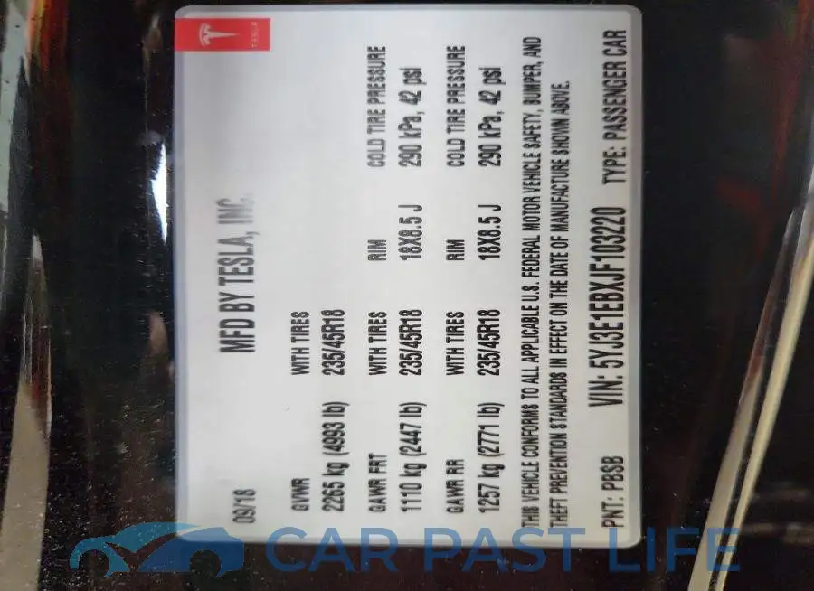 5YJ3E1EBXJF103220# 12