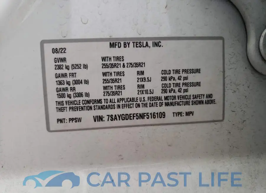 7SAYGDEF5NF516109# 12