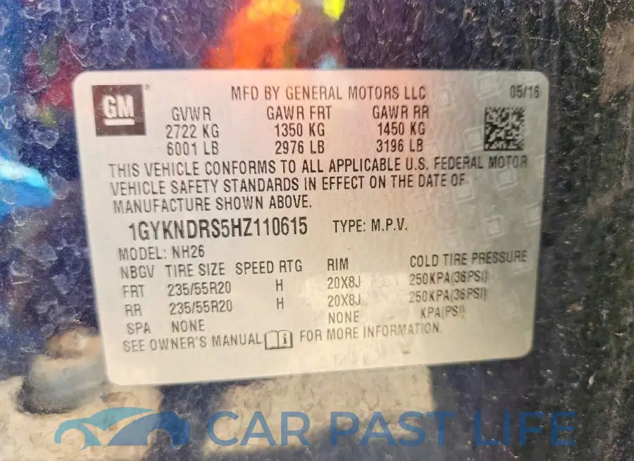 1GYKNDRS5HZ110615# 12