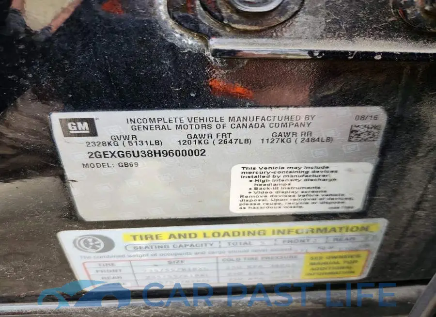 2GEXG6U38H9600002# 12