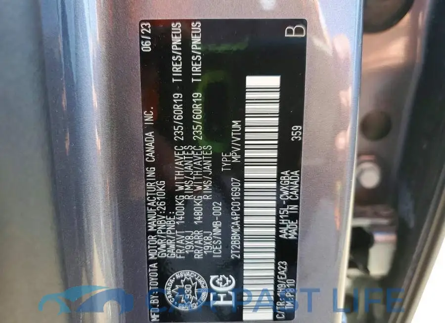 2T2BBMCA4PC016907# 13