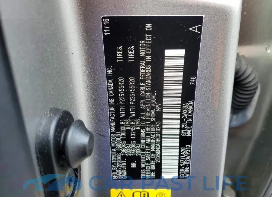 2T2BGMCA1HC010243# 12