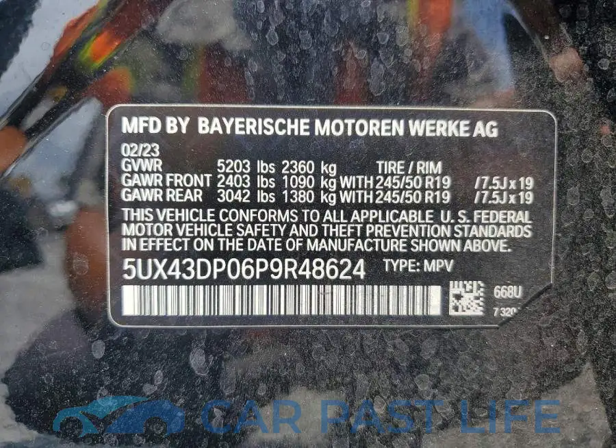 5UX43DP06P9R48624# 13