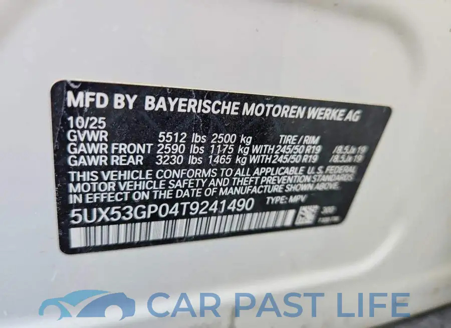 5UX53GP04T9241490# 13