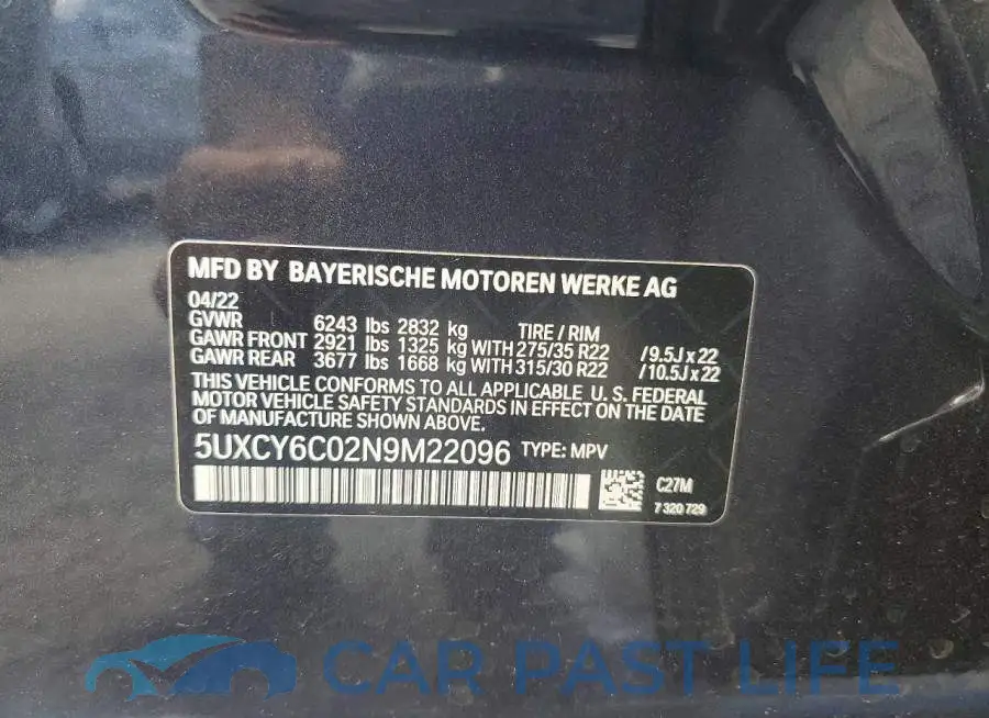 5UXCY6C02N9M22096# 14