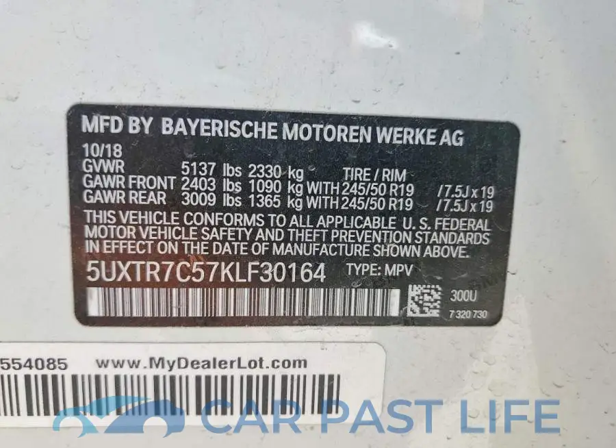 5UXTR7C57KLF30164# 14